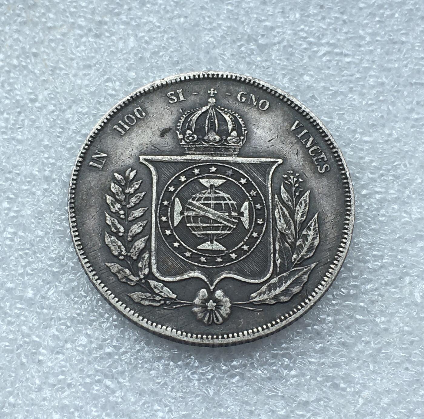 世界钱币专场拍卖 每周二开拍 小叶子版1855年巴西1000瑞斯银币