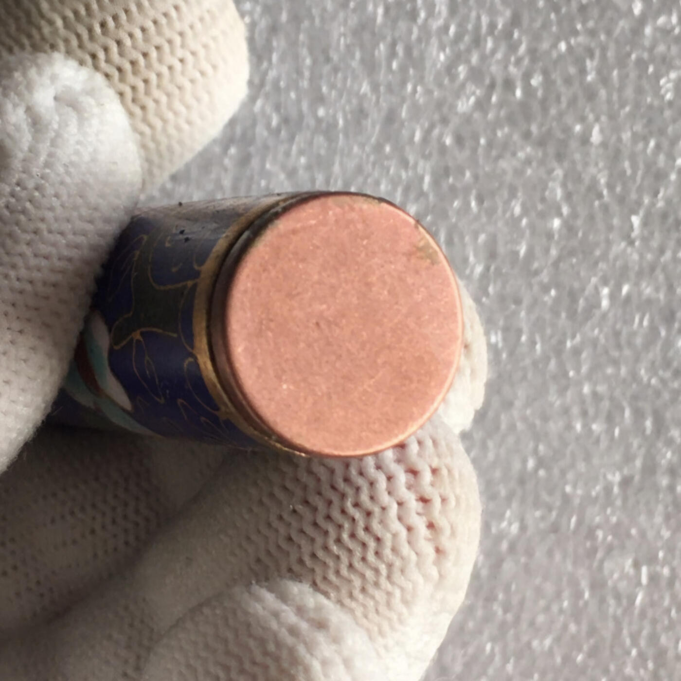        出口创汇时期蓝色景泰蓝铜胎掐丝珐琅小花瓶1个原版真品如图旧藏文玩艺术收藏