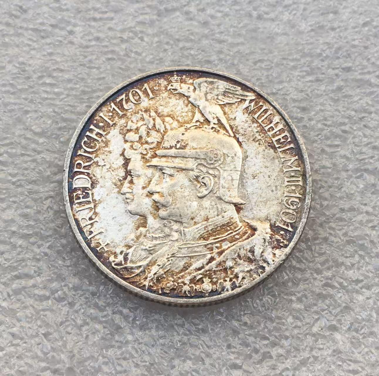 世界钱币专场拍卖 每周二开拍 1901年德国普鲁士建国200周年2马克银币