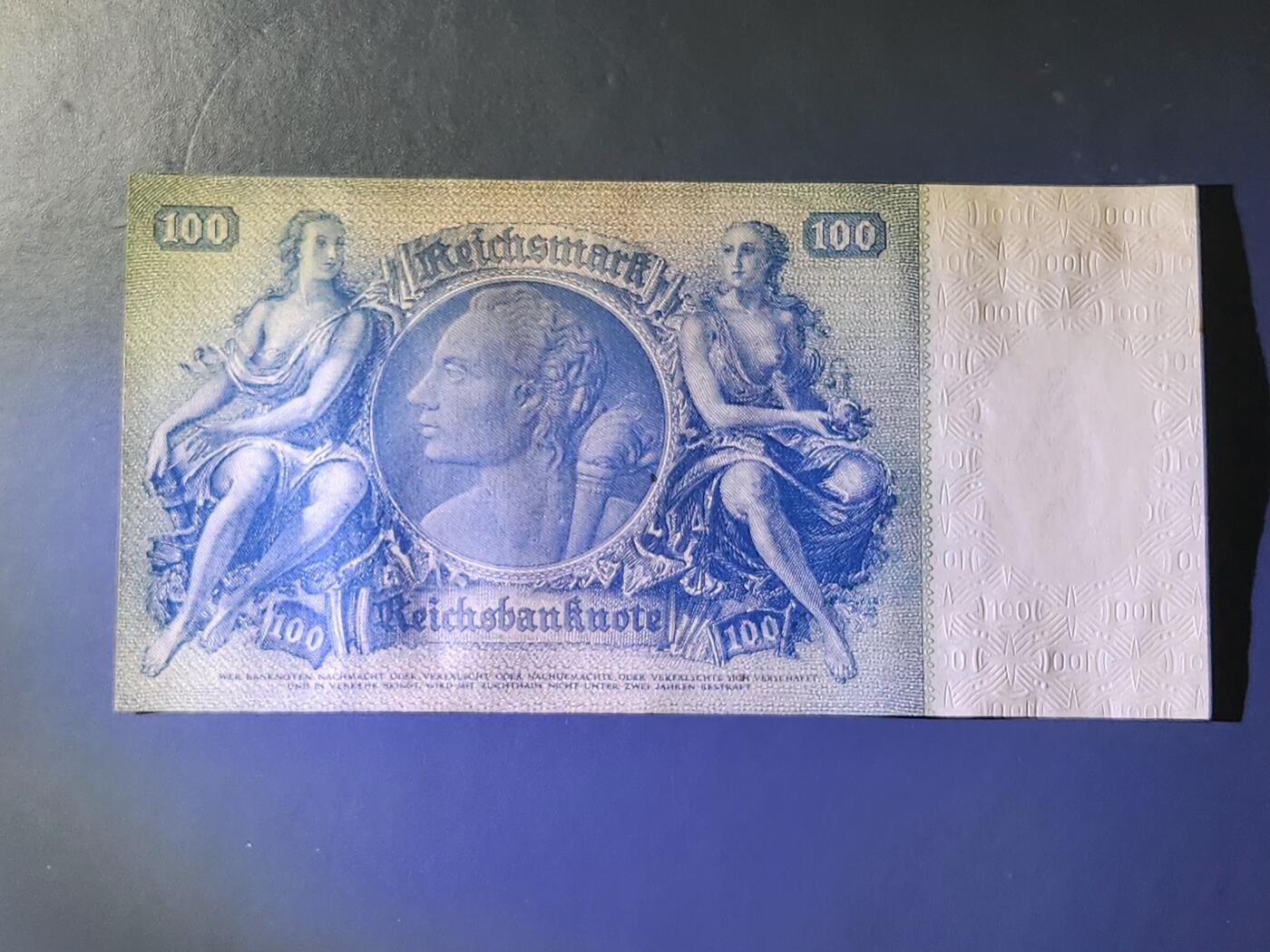 3月13号晚上8点 外国纸币自动截拍第37场 德国1935年100马克新品原票