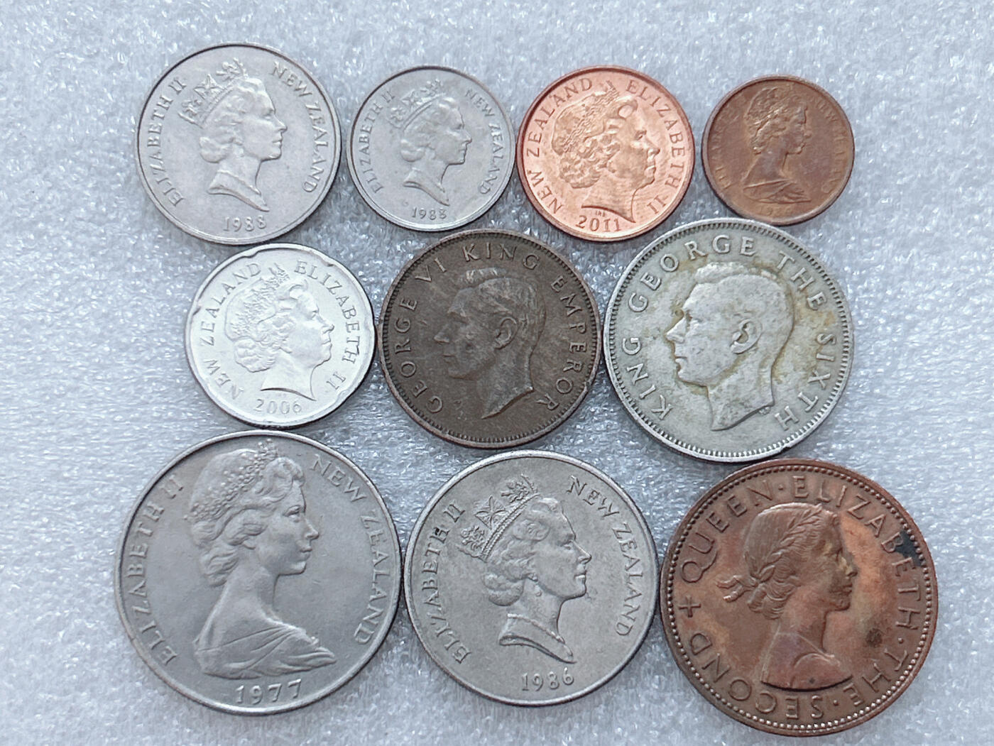 第一海外回流一元起拍收藏 散集专场  第303期 新西兰不同版本硬币 10枚