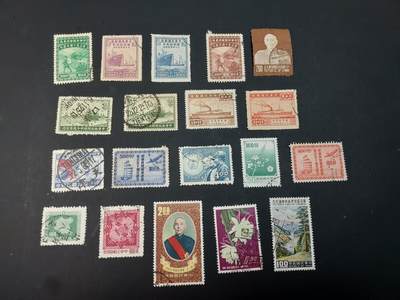 博彦收藏  TM 3月18日 8点邮票专场 全场包邮 - 民国旧票19枚，个别瑕疵，大部分上品