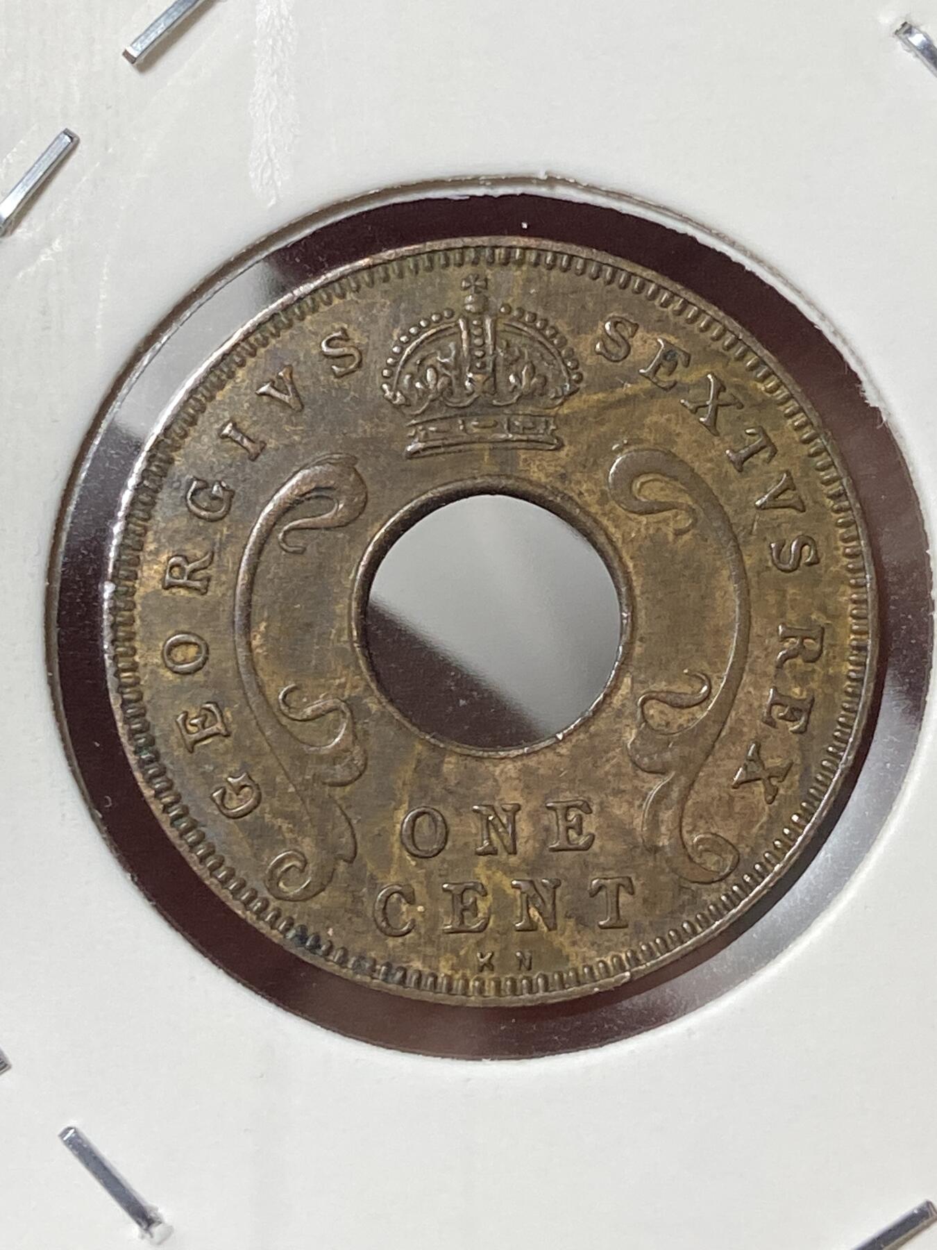 2026年第三十五场(总第二百零四场）外国精品纸夹币场(免佣金) 英属东非1951年1分(乔治六世第二版，KN标金斯诺顿厂造)