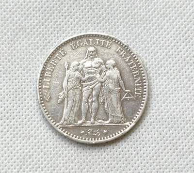 甄臻铺-世界币章拍卖（第54期），3月28日甄品场拍品征集中，送拍享返佣金等优惠多多 - 法国1875年大力神5法郎银币