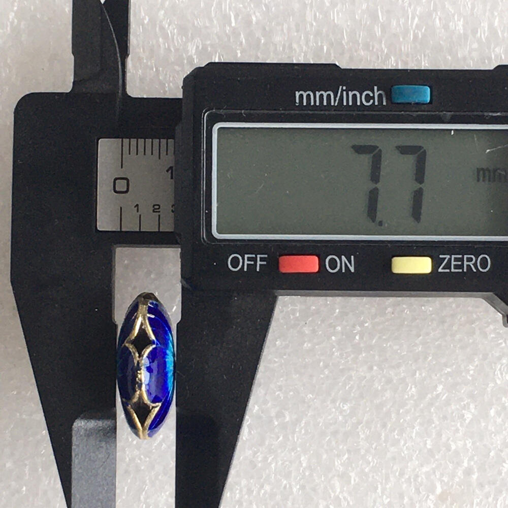         出口创汇时期老北京景泰蓝铜胎烤蓝银蓝掐丝珐琅扁珠异形珠子全品相未使用1枚原版真品回流如图旧藏文玩艺术收藏