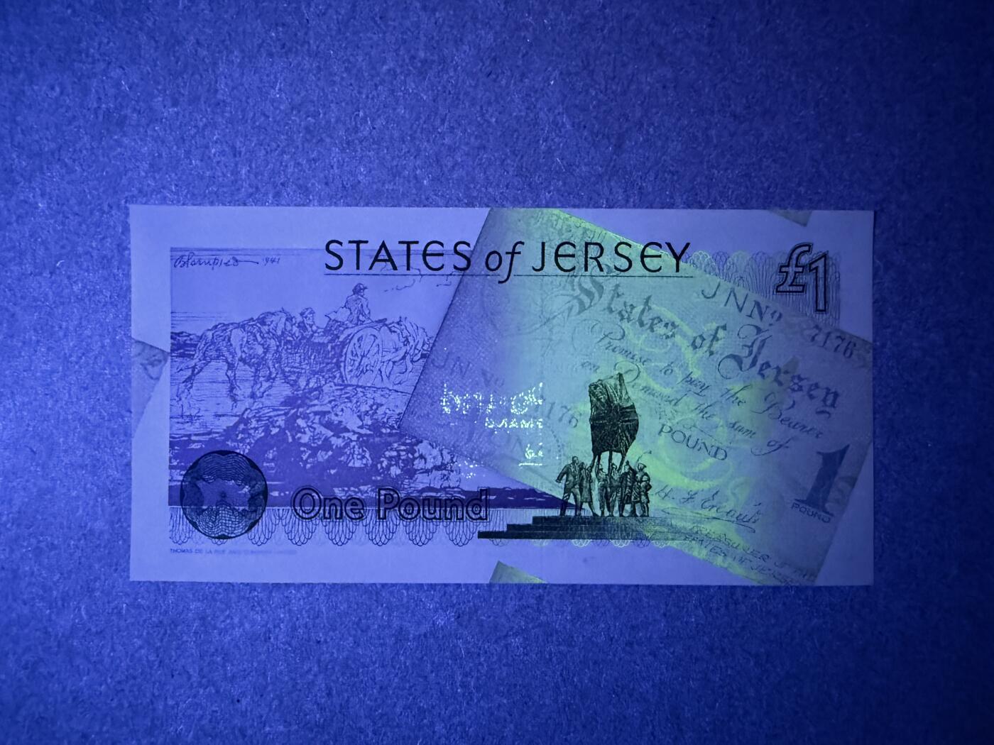 《艾美收藏》第236期-3.15周日外币畅拍 泽西1镑 UNC 1995年 泽西岛自由50周年纪念钞 无47