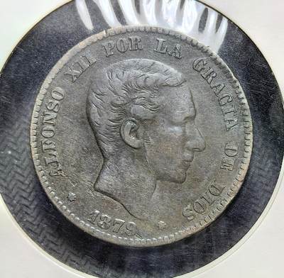 外国优质老铜币银币苏联纪念章，每周六晚九点倒数截拍，满百包邮可寄存，持续收拍 - 西班牙1879年阿方索十二世10 分铜币，属波旁王朝复辟时期流通币。正面为国王侧像，背面是加冕国徽，见证西班牙君主立宪制确立与战后经济重建，1941 年正式停用。