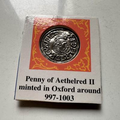 🌹外币初藏🌹🐯2026年第28场   每周二四六晚8️⃣点 接代拍 - 英国埃塞尔雷德二世997年-1003年牛津便士锡制复制品18mm1.5g
