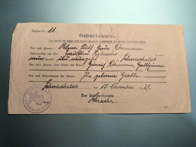 戎马世界章牌大赏第112期 德专场 - 威廉·布伦德克中尉 的出生证明和毕业证（毕业证是个卡片）