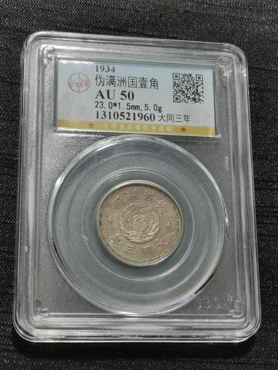 天下钱庄专场欢迎参拍 - 伪满双龙一角，镍币