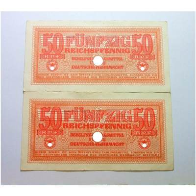 单张价 德国第三帝国1942年 展翅鹰50芬尼 极美品 - 单张价 德国第三帝国1942年 展翅鹰50芬尼 极美品