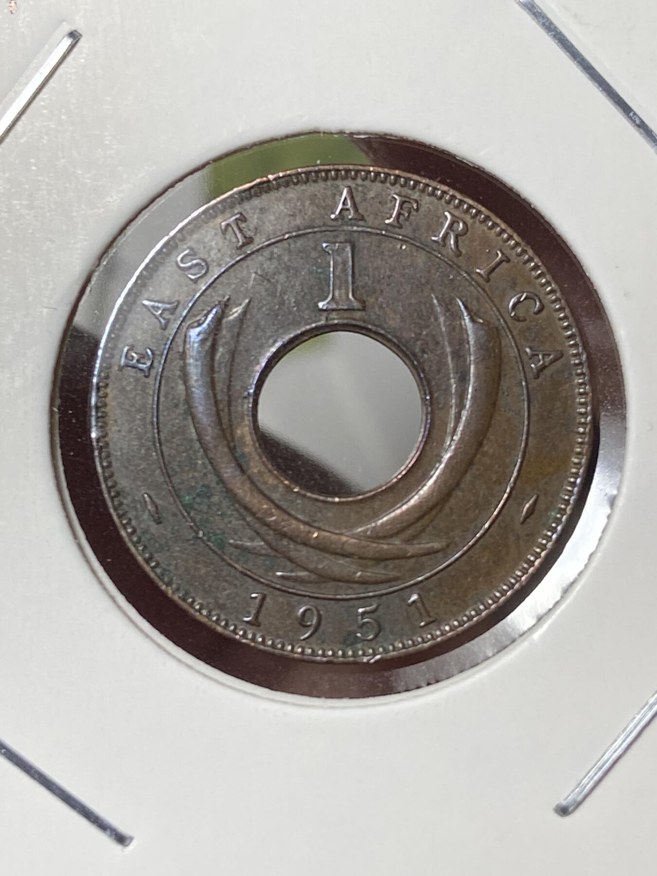 2026年第三十五场(总第二百零四场）外国精品纸夹币场(免佣金) 英属东非1951年1分(乔治六世第二版，KN标金斯诺顿厂造)