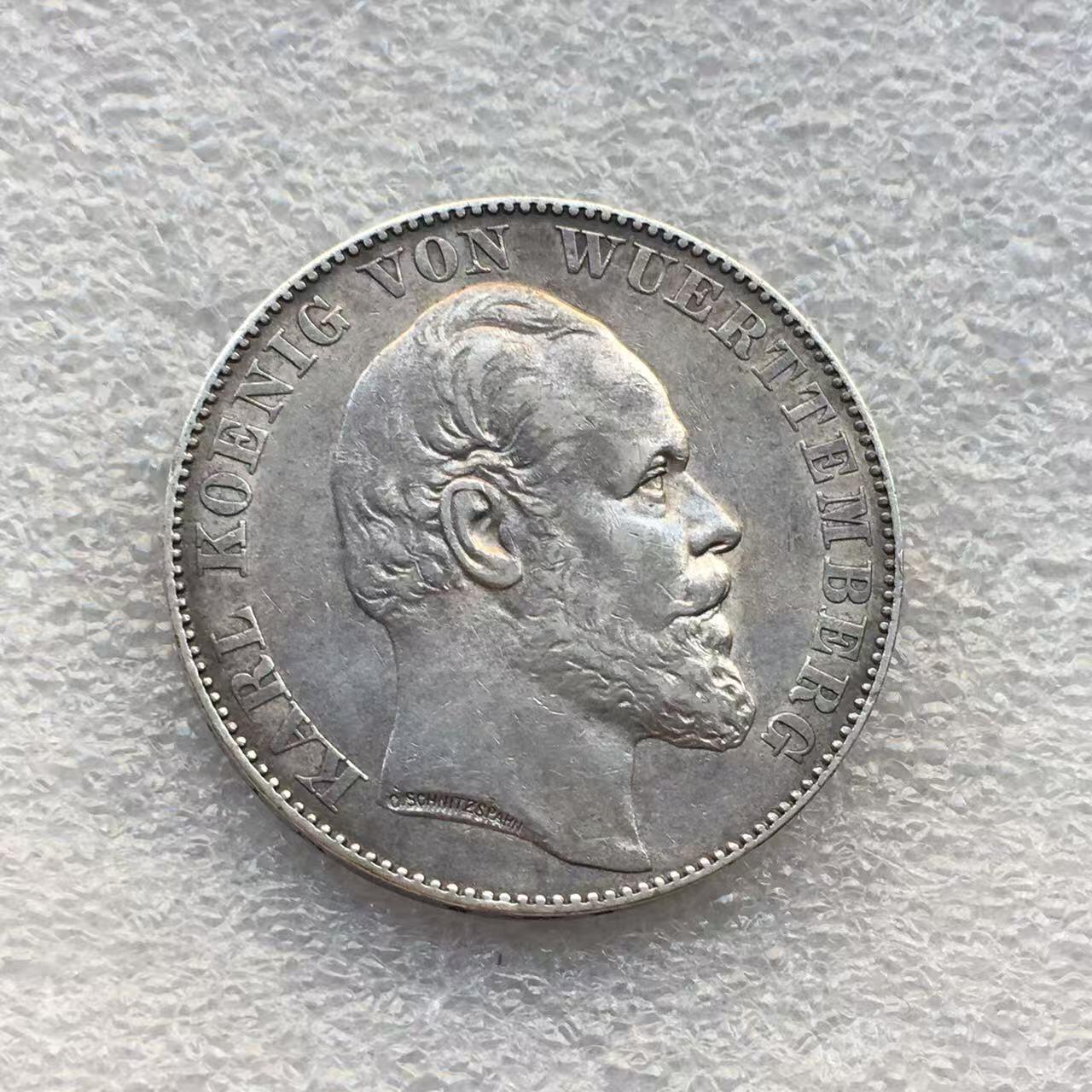 世界钱币专场拍卖 每周二开拍 1871年德国符腾堡天使胜利1泰勒银币