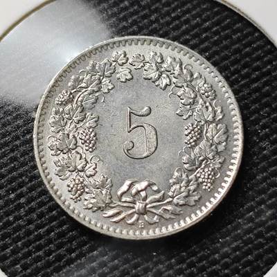 KK钱币收藏小铺   第405期 2月预留时间 周末发货 - 1963瑞士5分 