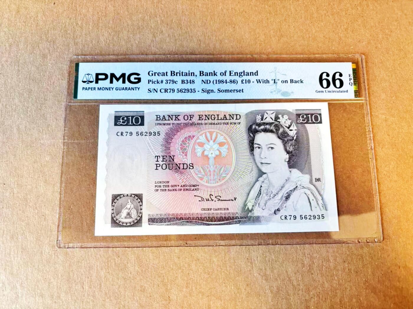 【Blue Auction】世界纸币精拍第794期——18级TOP拍卖/信誉/品质/专业/高效💫 【无47】英国 1984-86年10镑  PMG66EPQ 