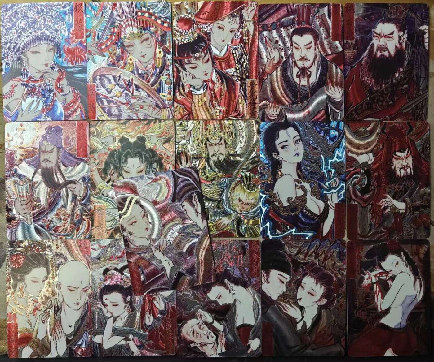 满赠PR！！龙虎卡牌-七八场（满200元包邮，无佣金，每周六结拍，欢迎送拍） 粗闪16张 燎原焱卡 问道东方 彫仙 - 手绘典藏  一套