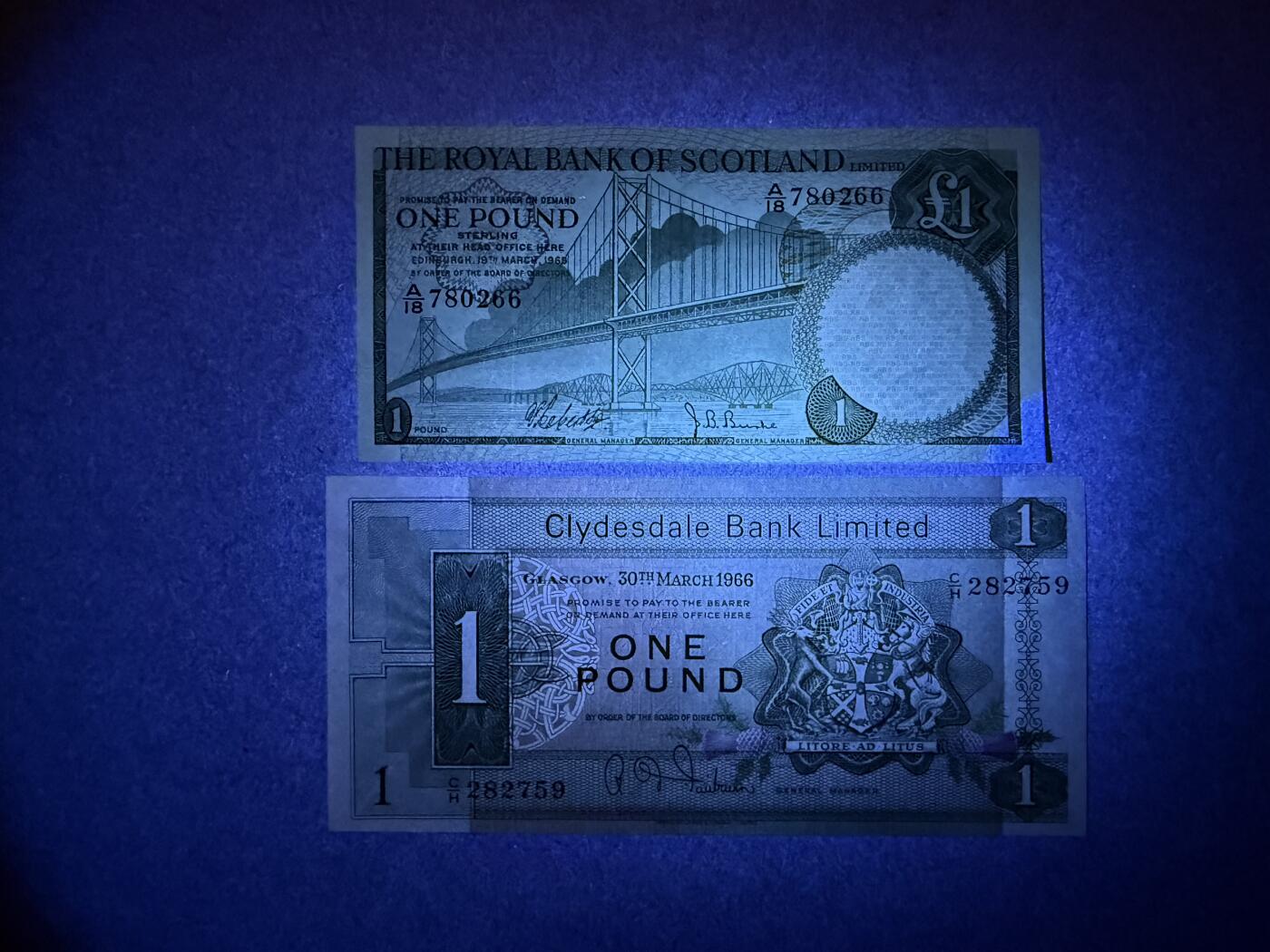 《艾美收藏》第236期-3.15周日外币畅拍 苏格兰1镑2张 AU-UNC 60年代不同银行老版本 全程无4