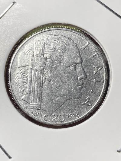 2026年第三十五场(总第二百零四场）外国精品纸夹币场(免佣金) - 意大利王国1939年20分(维托里奥·埃马努埃莱三世时期第四版，XVII，有磁版)