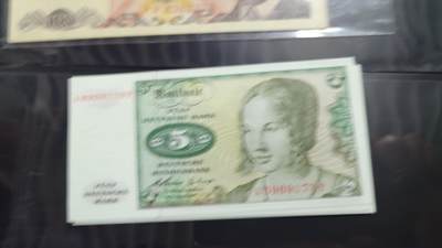 世界钱币～微拍第239期暨2026年第20期  部分尾货整理陆续低价起拍清仓 - 1960年初版德国5马克 全新绝品无4尾号173