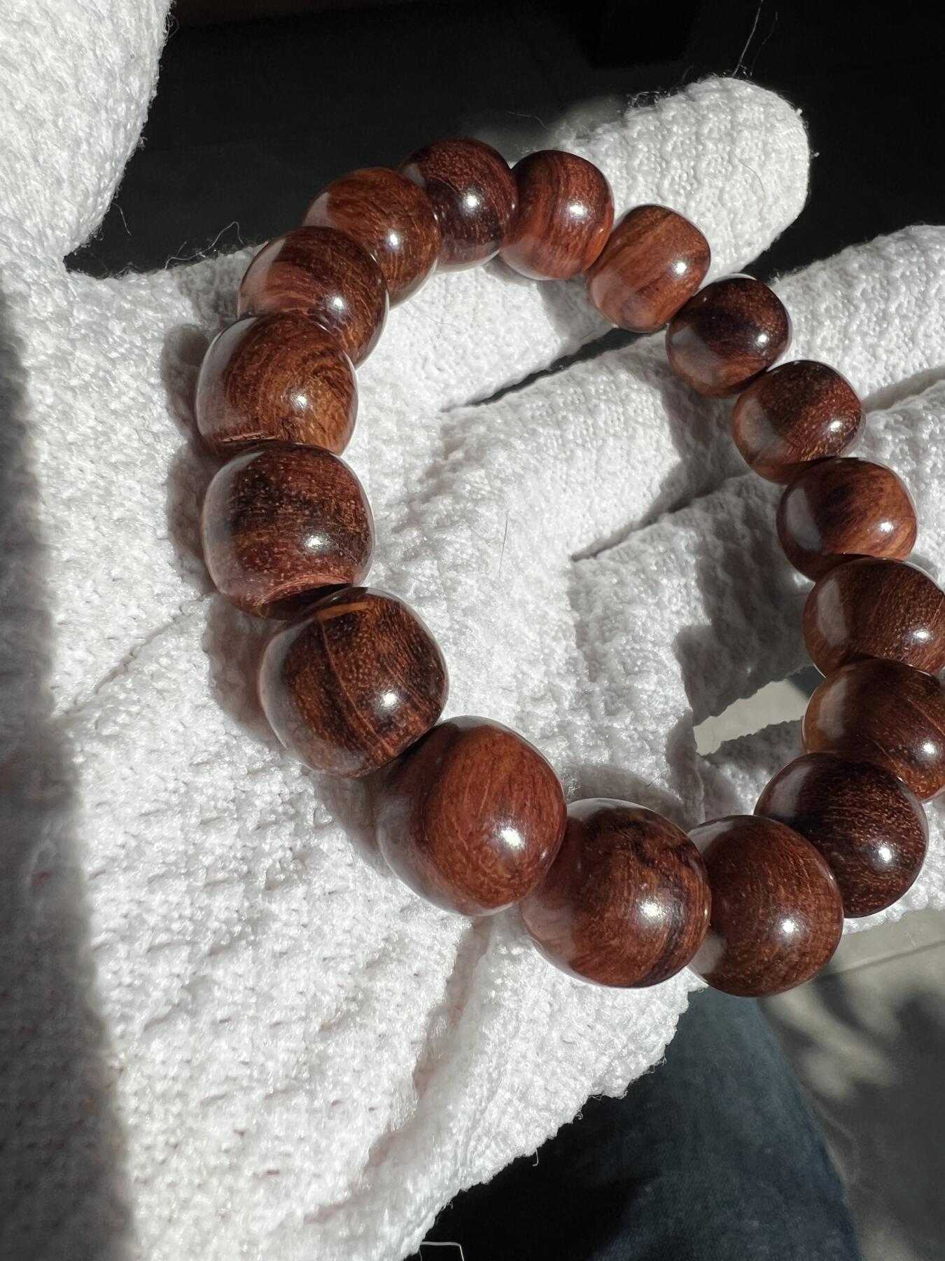 零元拍：海南黄花梨老型珠手串：11.5/10MM