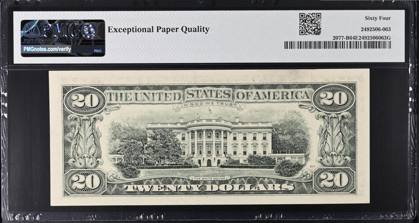 《艾美收藏》第236期-3.15周日外币畅拍 美国5、20美元2张 PMG64E 全程无47