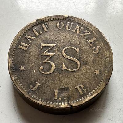 🌹外币初藏🌹🐯2026年第28场   每周二四六晚8️⃣点 接代拍 - 英国金衡半盎司3先令J.L.B.校准砝码22.5mm15.6g