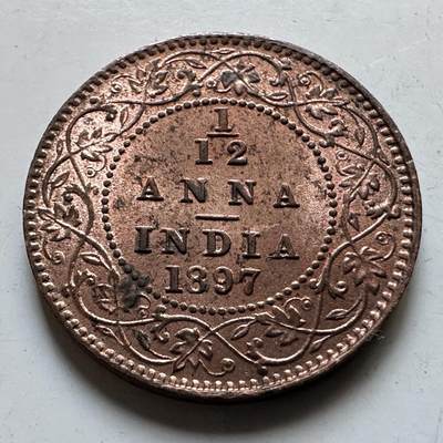 🌹外币初藏🌹🐯2026年第28场   每周二四六晚8️⃣点 接代拍 - 英属印度 1897年 1/12安那