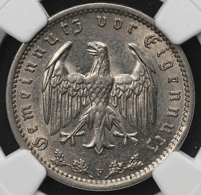 修遠堂世界钱币第107期 - NGC MS63 1933年德国1马克，F厂铭