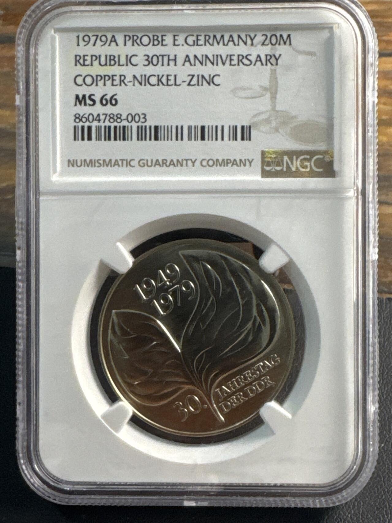 ❤️【币观天下】❤️ 第344期钱币秒杀拍卖场- 2026.3.6周五晚上6点半场 长期征集拍品  东德1979年东德成立30周年样币有PROBE字样 NGC MS66