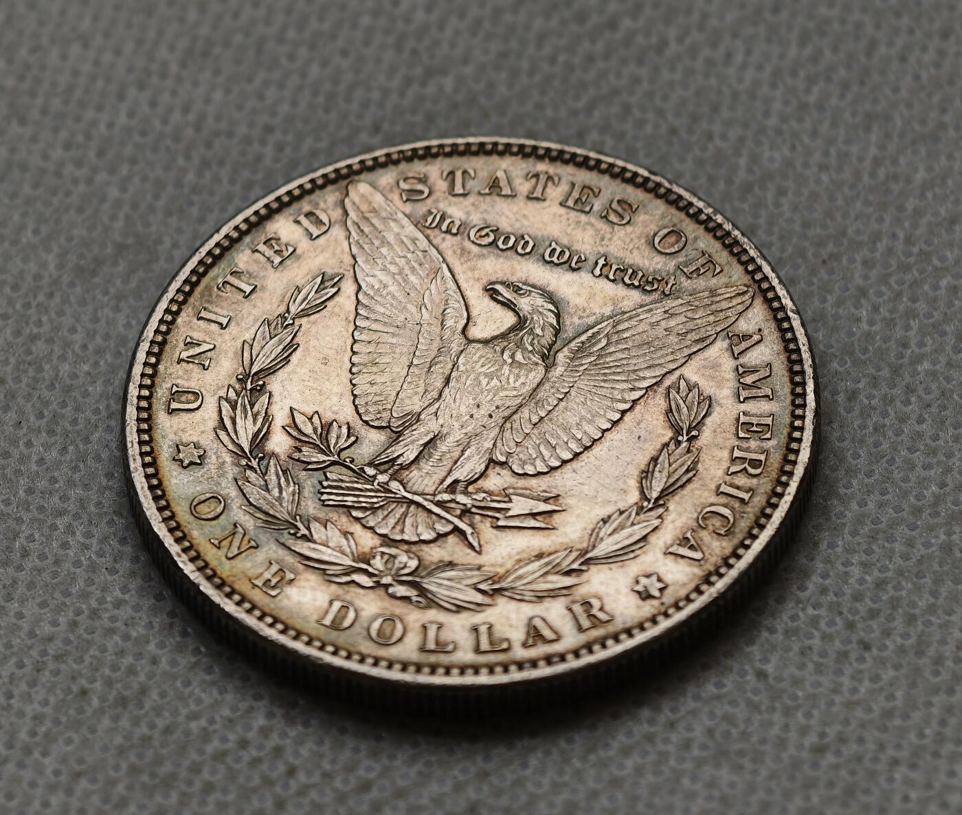 甄臻铺-世界币章拍卖（第54期），3月28日甄品场拍品征集中，送拍享返佣金等优惠多多 1896  摩根银币，细节见图