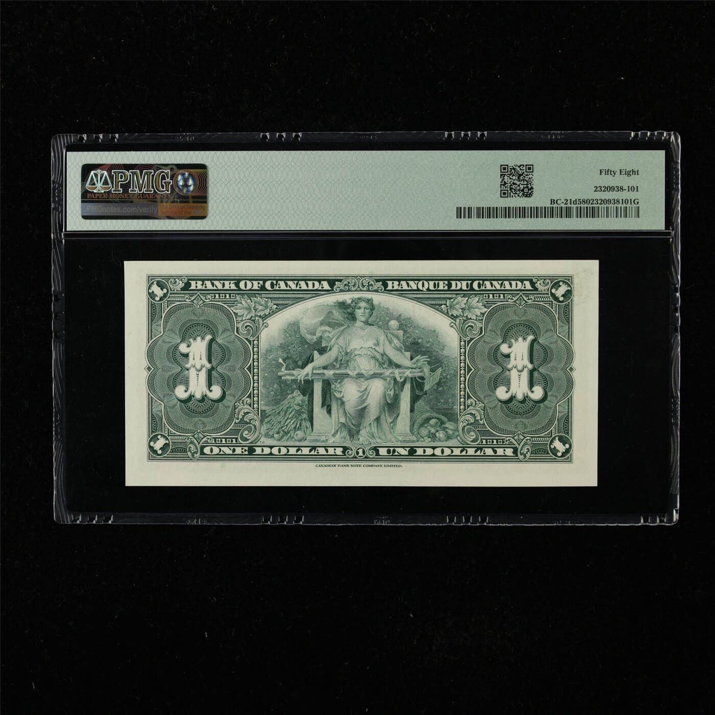 【亘邦集藏】第222期拍卖 1937年 加拿大1元 PMG 58 8160870