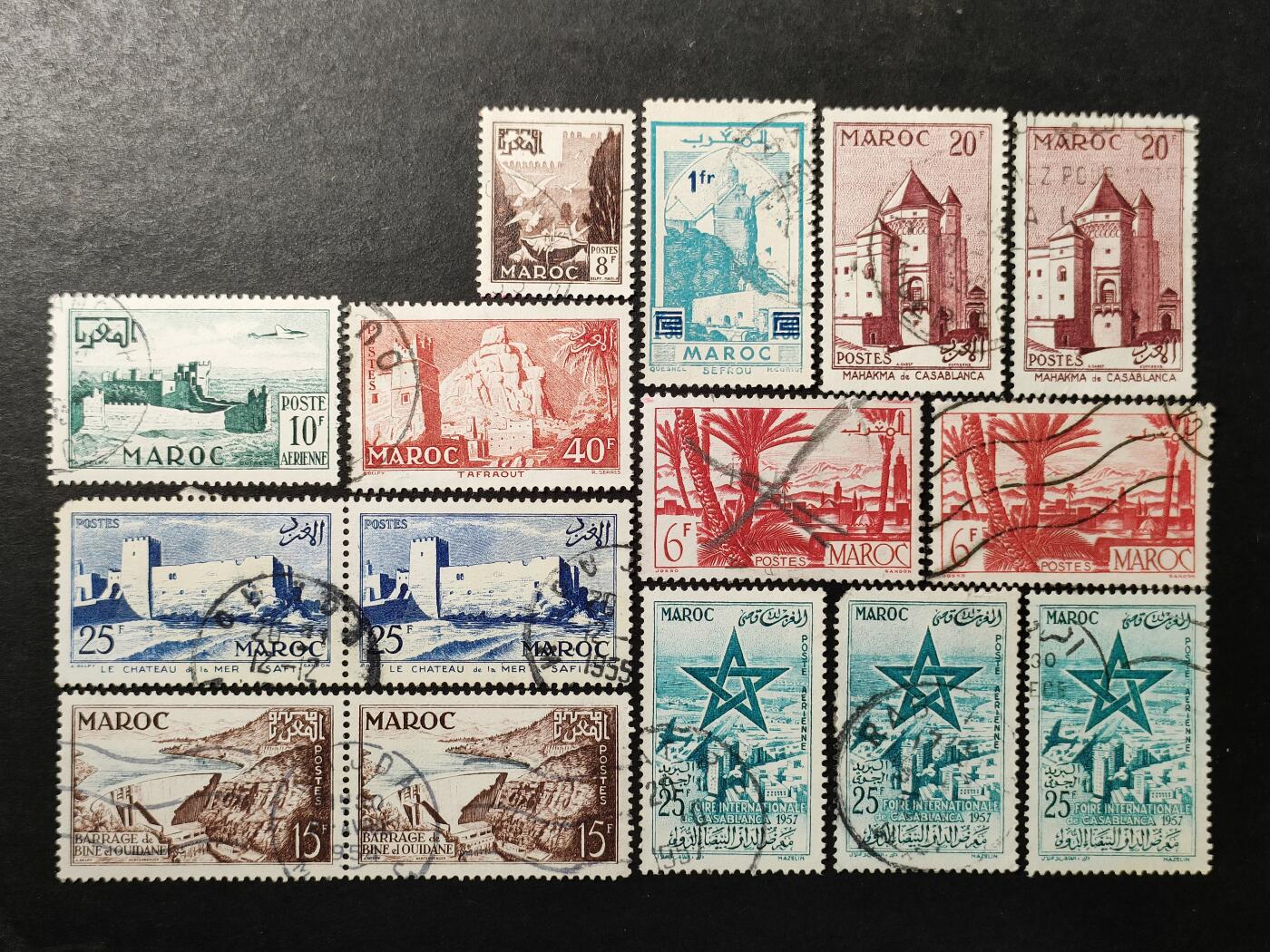 ↓君缘收藏761期☞钱币邮品↓无佣金、可寄存、满30元包邮  法属摩洛哥邮票一组15枚
