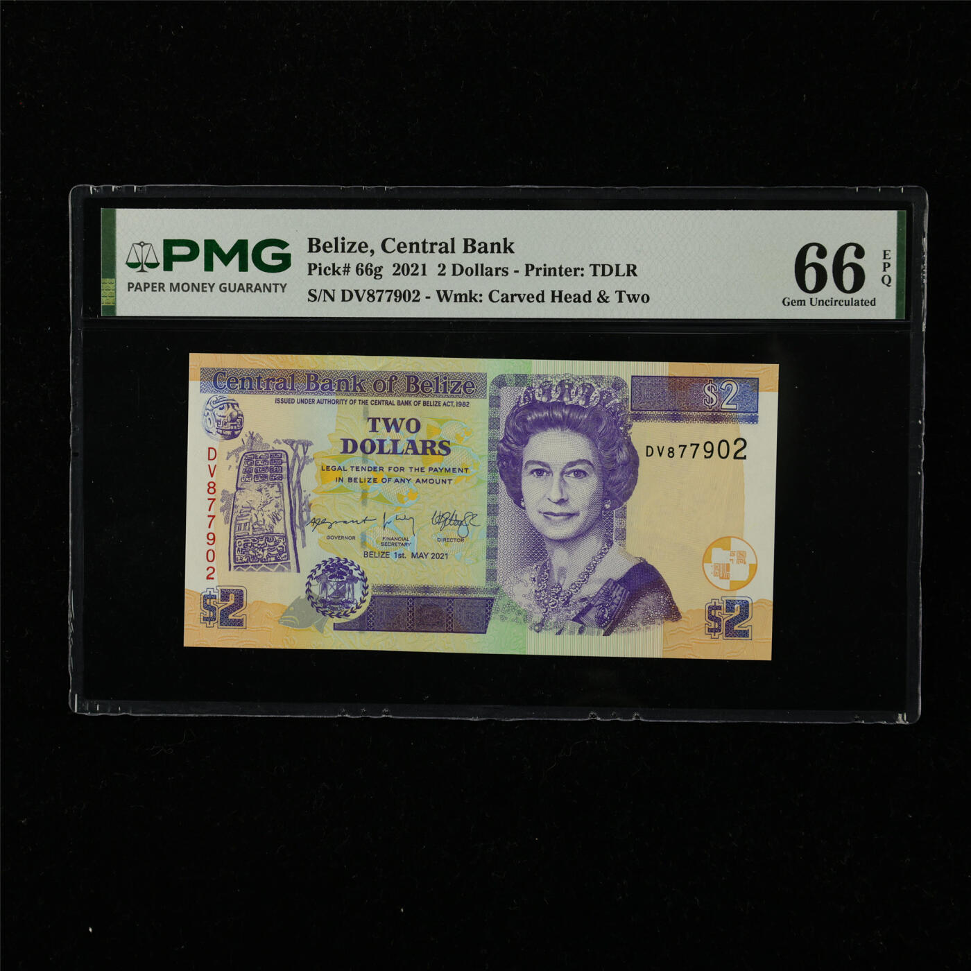 【亘邦集藏】第222期拍卖 2021年 伯利兹2元 PMG 66EPQ DV877902