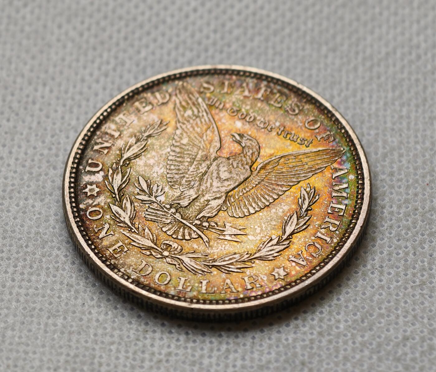 甄臻铺-世界币章拍卖（第54期），3月28日甄品场拍品征集中，送拍享返佣金等优惠多多 1921  摩根银币，细节见图