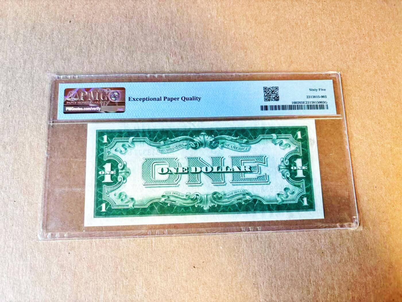 【Blue Auction】世界纸币精拍第794期——18级TOP拍卖/信誉/品质/专业/高效💫 美国 1928B 1美金银币券 PMG65EPQ 