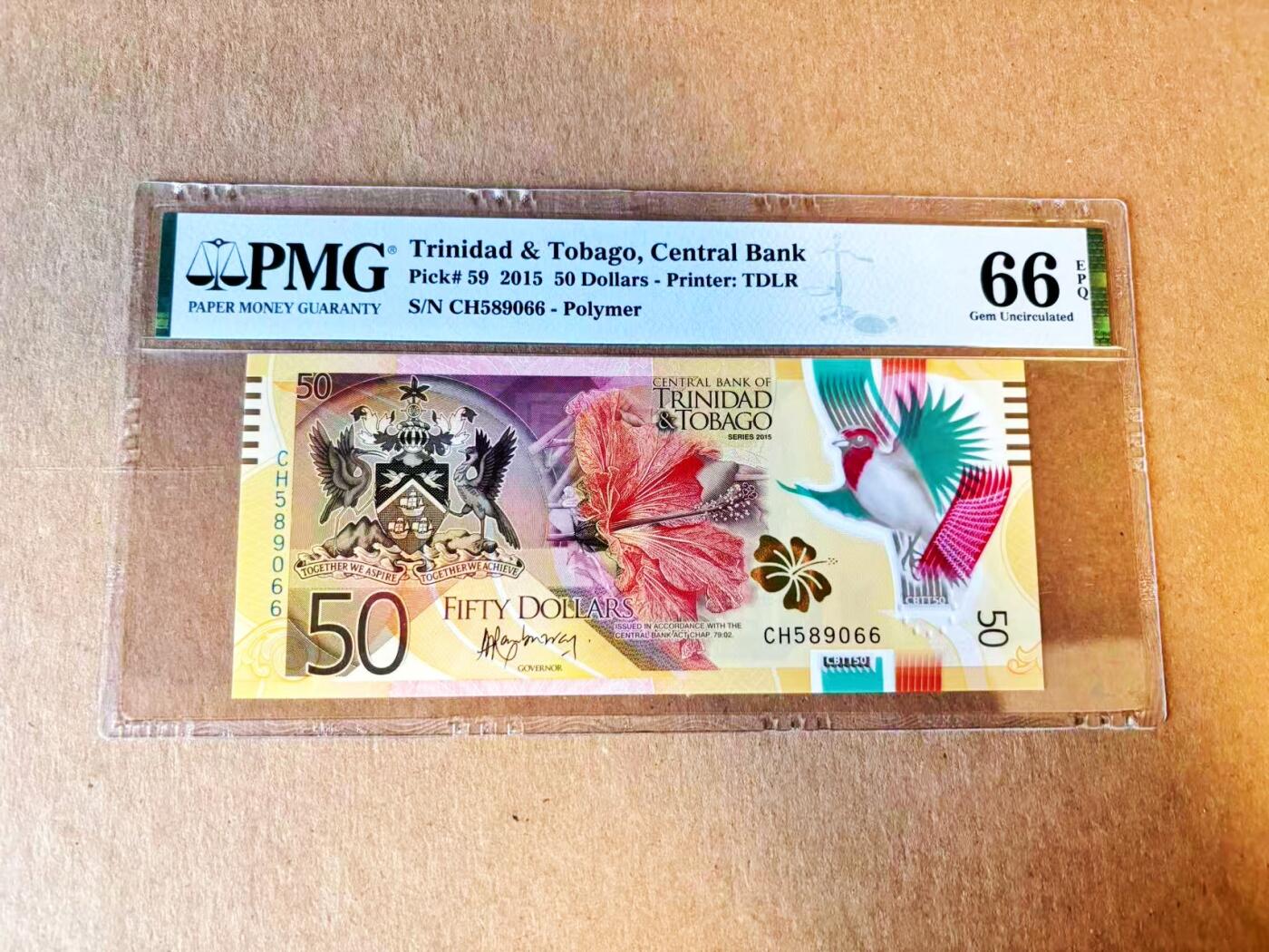 【Blue Auction】世界纸币精拍第794期——18级TOP拍卖/信誉/品质/专业/高效💫 【无47 获奖钞】特立尼达和多巴哥 2015年50元 PMG66EPQ 