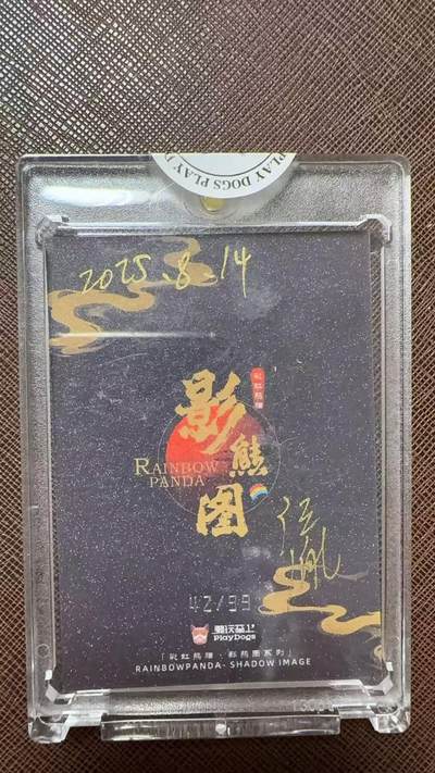 阳大大卡牌拍卖第104期（持续收拍品，周五晚上九点截拍，进群福利早知道） 【亲签卡】潮玩至上 汪胤 彩虹熊猫-水墨大师系列 金池长老 限编042/099