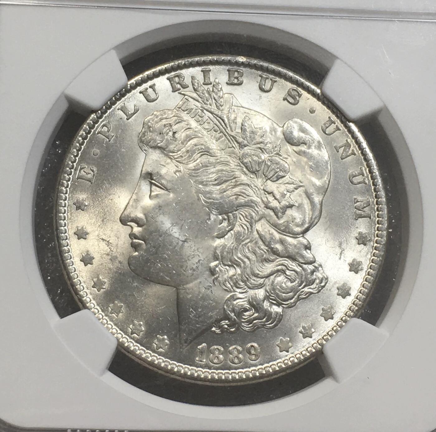 世界钱币专场拍卖 每周二开拍 NGC MS63分1889年美国摩根女神一美元银币