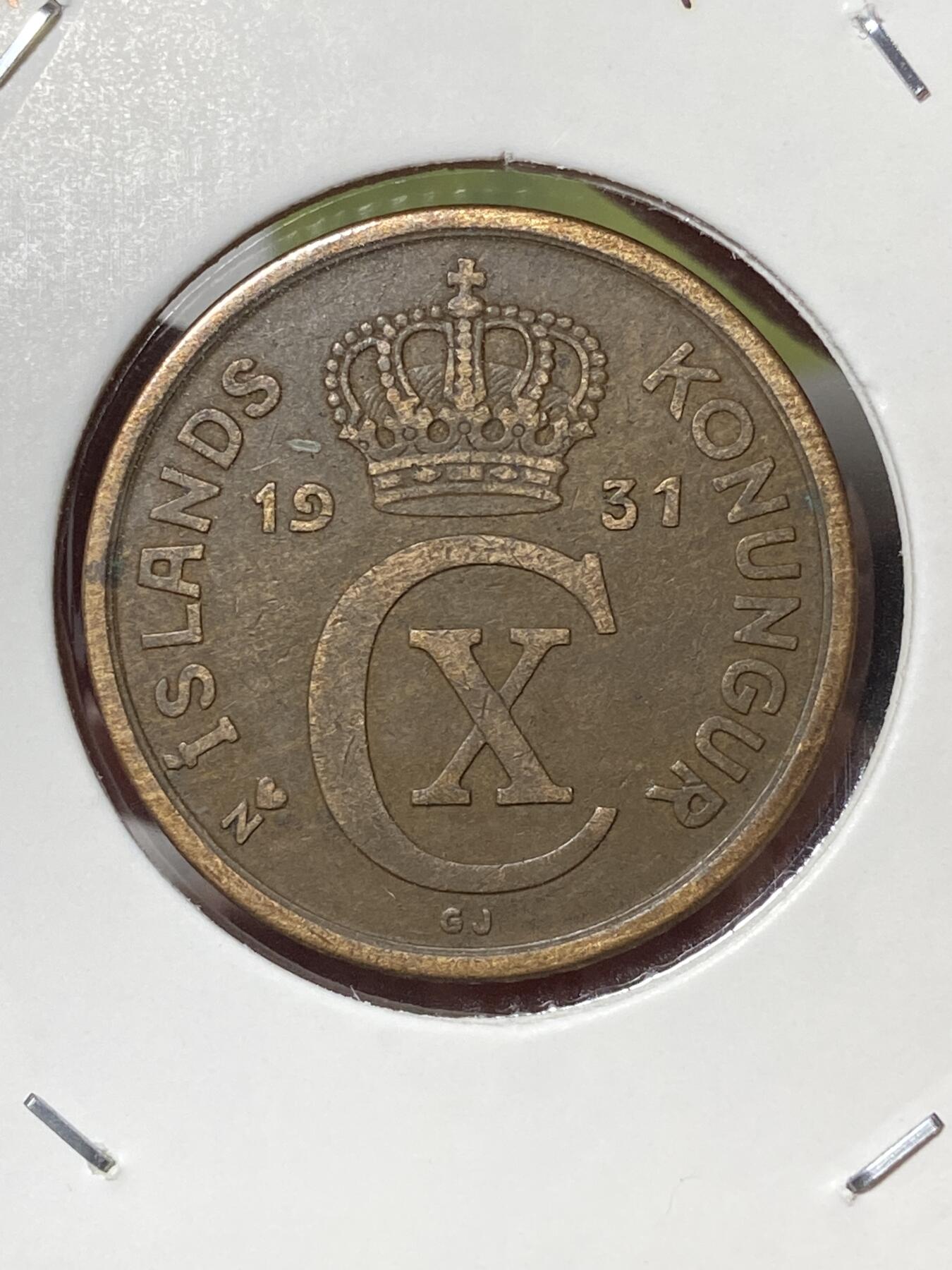 2026年第三十五场(总第二百零四场）外国精品纸夹币场(免佣金) 丹属冰岛王国🇮🇸1931年5奥拉(克里斯蒂安十世时期，N–GJ版，关门年仅发行2年)