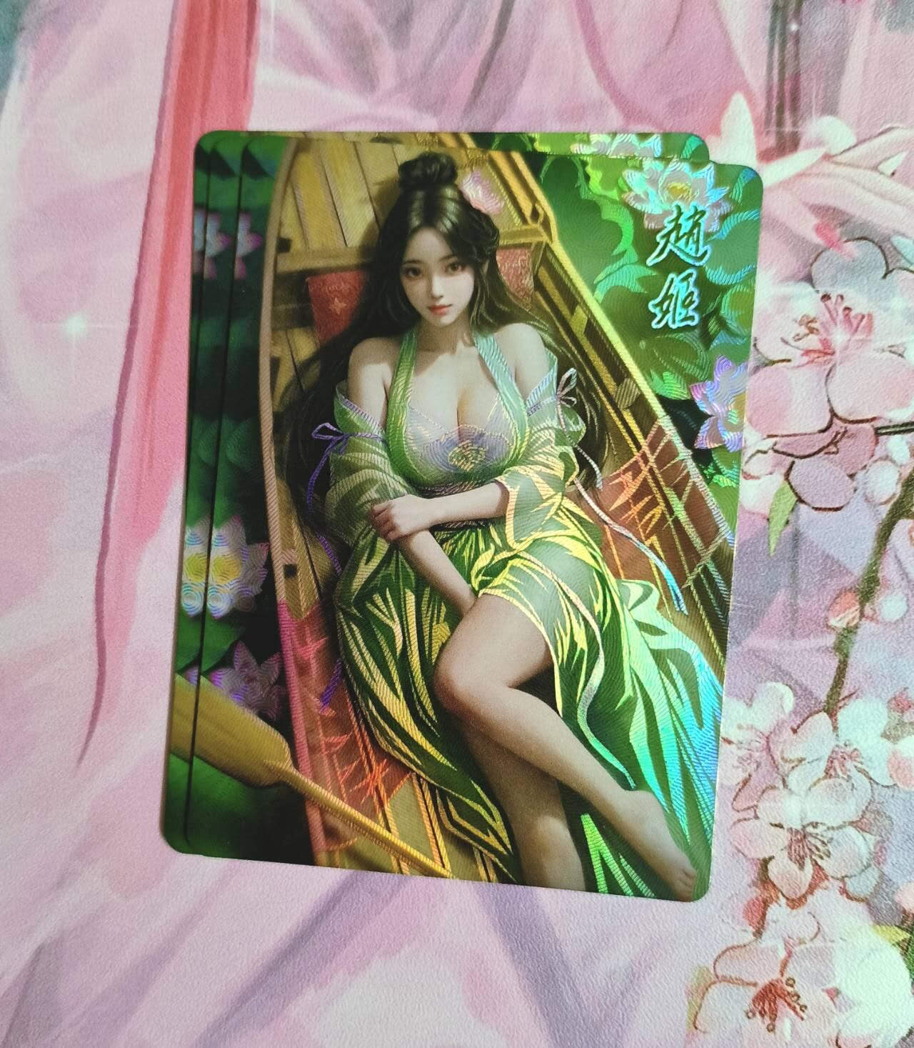 满赠PR！！龙虎卡牌-七八场（满200元包邮，无佣金，每周六结拍，欢迎送拍） 压纹彩闪3张 鸡腿佳人录 赵姬 三渐变（第三张很艺术）