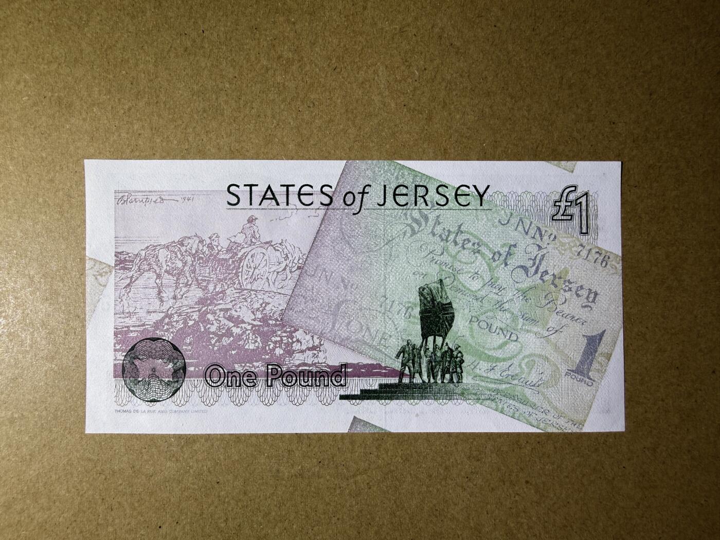 《艾美收藏》第236期-3.15周日外币畅拍 泽西1镑 UNC 1995年 泽西岛自由50周年纪念钞 无47