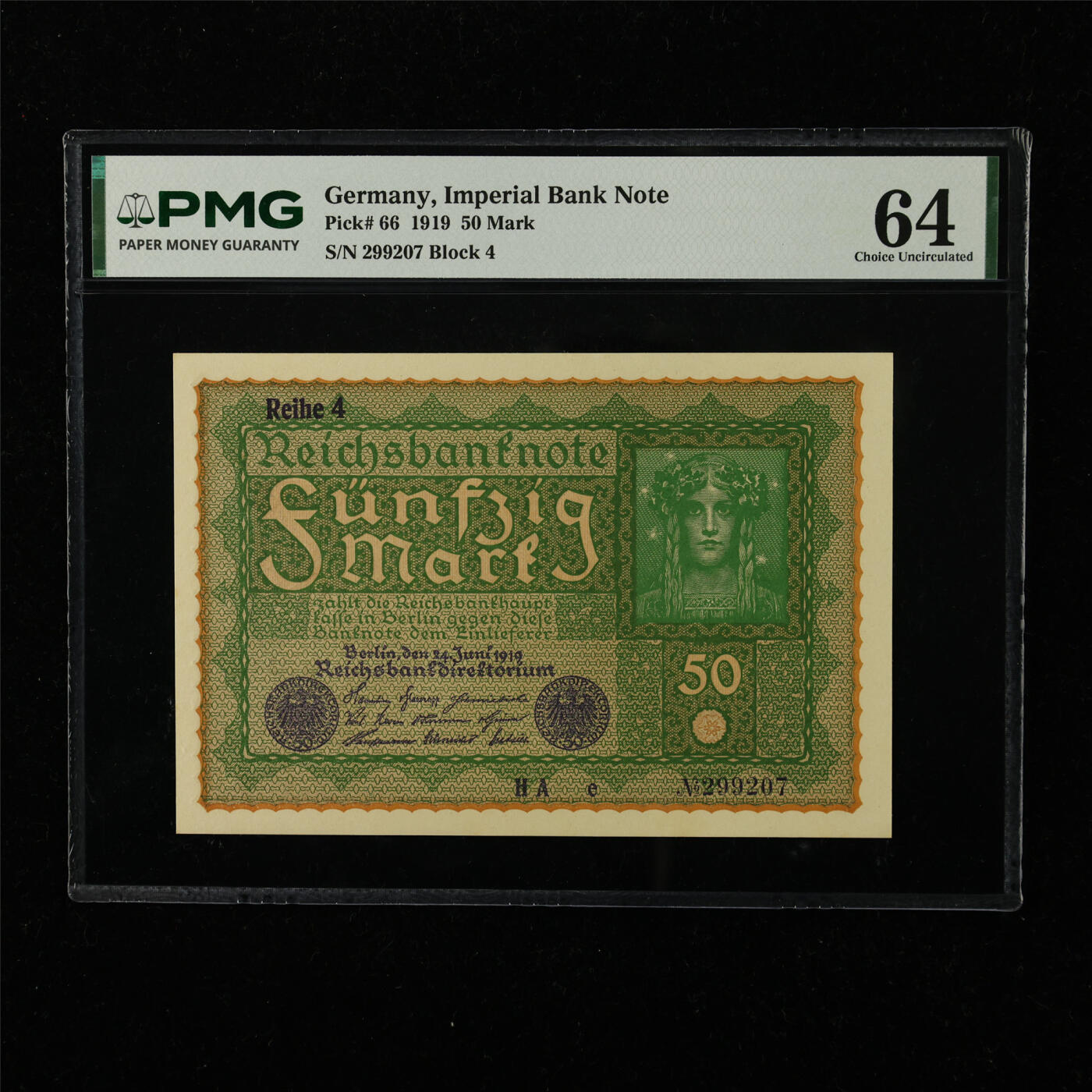 【亘邦集藏】第222期拍卖 1919年 德国50马克 PMG 64 299207