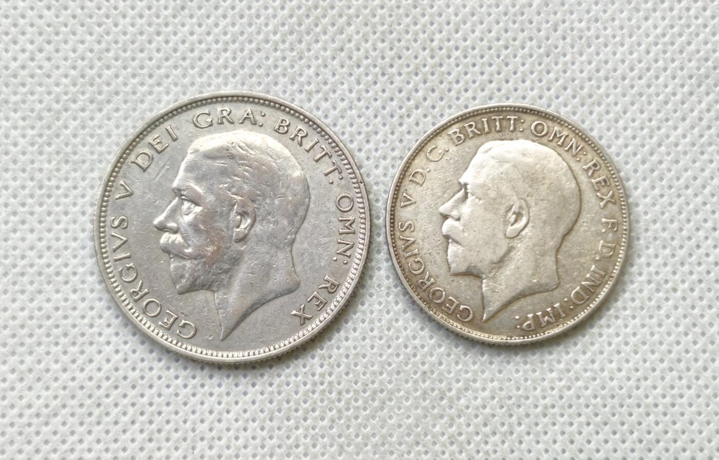 甄臻铺-世界币章拍卖（第54期），3月28日甄品场拍品征集中，送拍享返佣金等优惠多多 英国 乔治五世1弗洛拉+半克朗银币