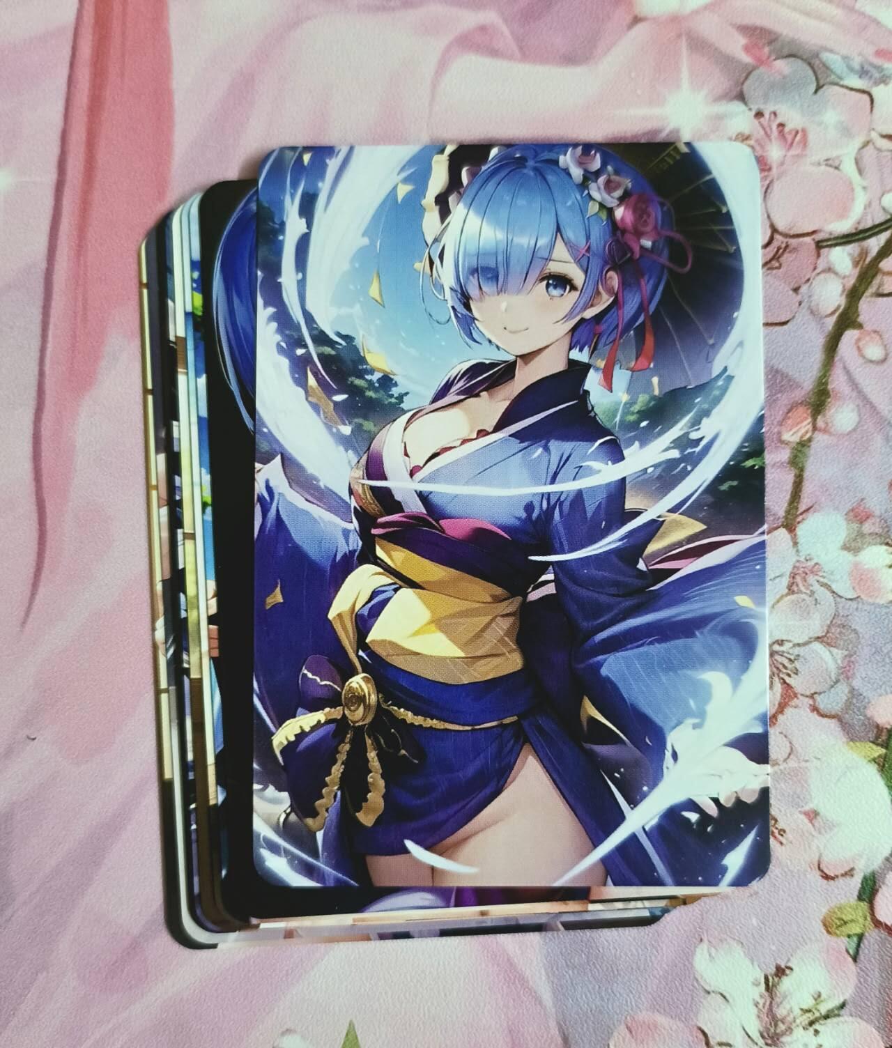 满赠PR！！龙虎卡牌-七八场（满200元包邮，无佣金，每周六结拍，欢迎送拍） 彩闪9张 补丁 异世界女主蕾姆 专辑