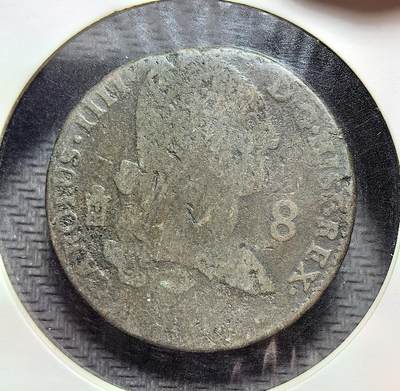 外国优质老铜币银币苏联纪念章，每周六晚九点倒数截拍，满百包邮可寄存，持续收拍 - 西班牙卡洛斯四世(1788-1808年)8 Maravedís 铜币直径30.5mm，正面铸国王头像，背面是波旁王朝纹章(卡斯蒂利亚与莱昂的城堡、狮子纹章)。它流通于西班牙本土及美洲殖民地，见证了西班牙帝国衰落与拉美独立运动前夕的动荡，是殖民时代的实物遗存。