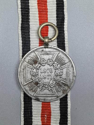 小驴勋章奖章收藏3月14日周六晚六点拍卖（珍爱和平，收藏战争，铭记历史，勿忘国耻，忠党爱国。有偿代拍，送拍规则在简介最后，参拍须阅读规则后再参拍，关系到运费包装发货时效真假辨别等关键信息，拍卖时不再发原图，看大图店主微信码在拍卖店铺介绍里） - 普法战争钢制民事版，绶带后配