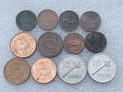 第一海外回流一元起拍收藏 散集专场  第303期 - 斐济硬币🇫🇯12枚