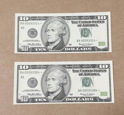 【礼羽收藏】🌏世界钱币拍卖128期 - 99年首发大头10美元补号全新UNC