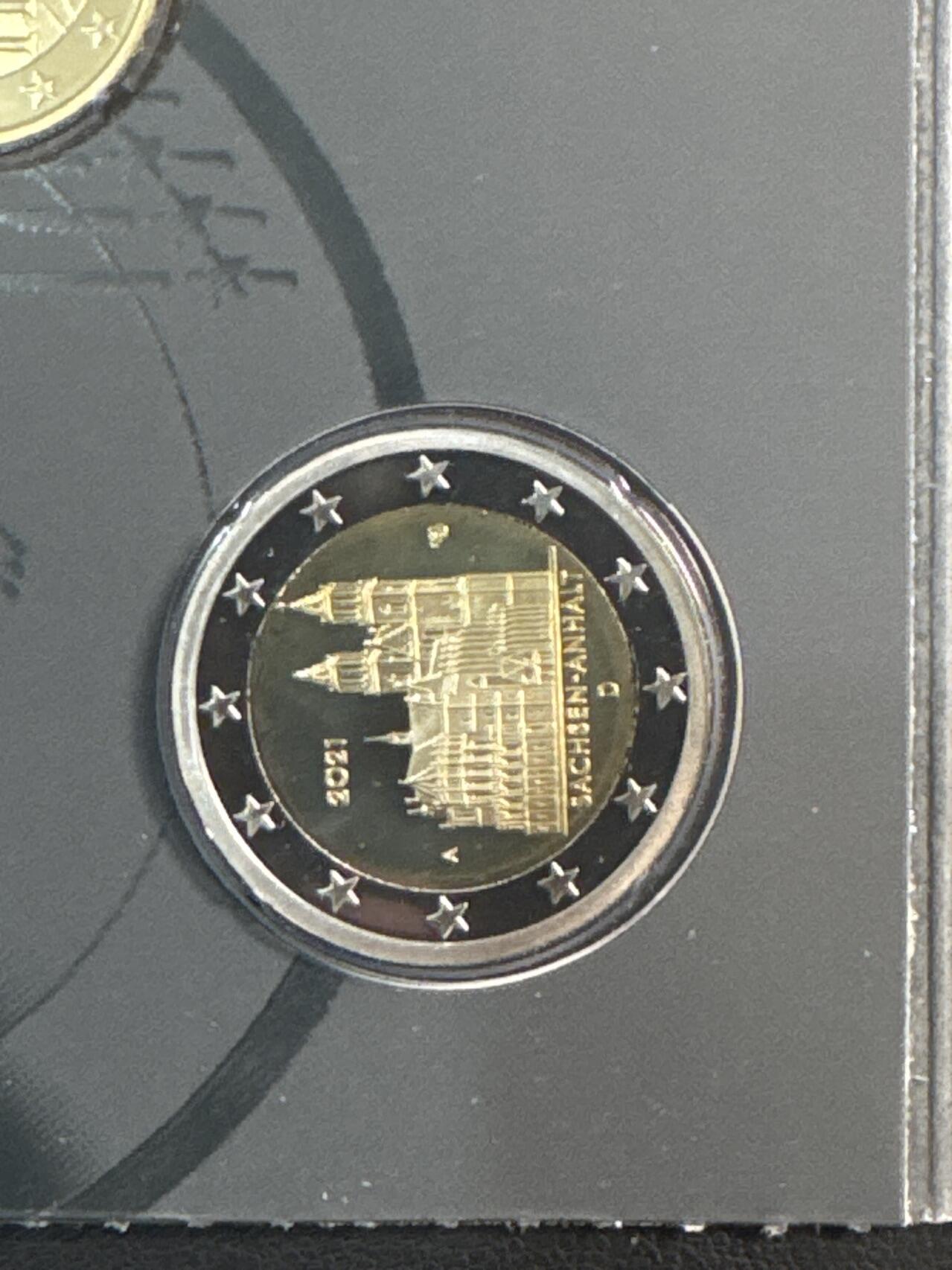 ❤️【币观天下】❤️ 第344期钱币秒杀拍卖场- 2026.3.6周五晚上6点半场 长期征集拍品  德国2021年 精制套币带一枚2欧元萨克森安哈特州纪念币 A厂 稀少年份