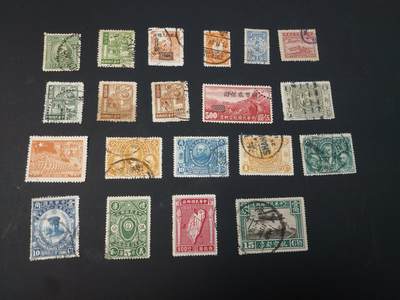 博彦收藏  TM 3月18日 8点邮票专场 全场包邮 - 民国旧票20枚，个别瑕疵， 大部分上品